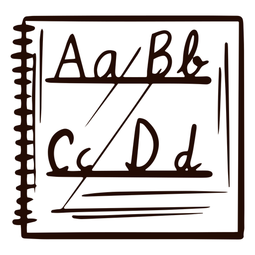 Alphabet Notizbuch Hand gezeichnet PNG-Design