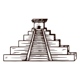 Dibujado a mano templo azteca