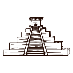 Templo asteca desenhado à mão Desenho PNG
