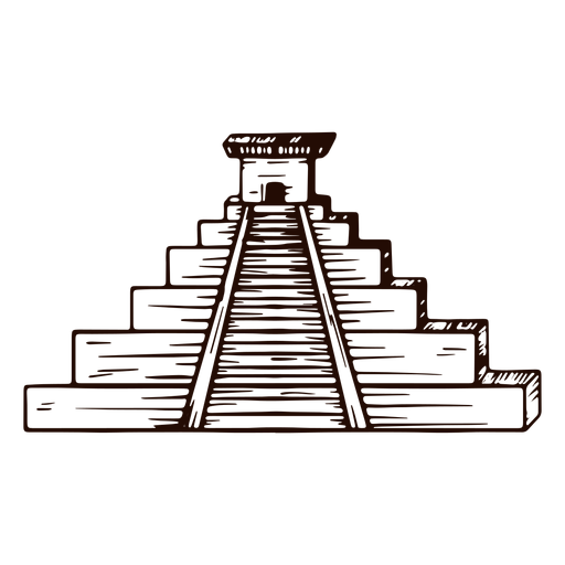 Templo asteca desenhado ? m?o Desenho PNG