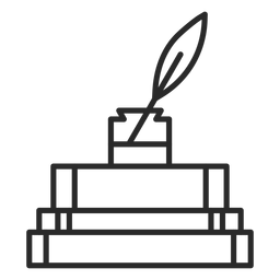 Icono de trazo de tinta de libros Diseño PNG