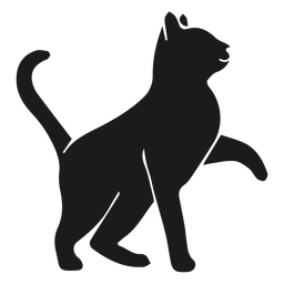 Cat looking up silhouette cat PNG Design