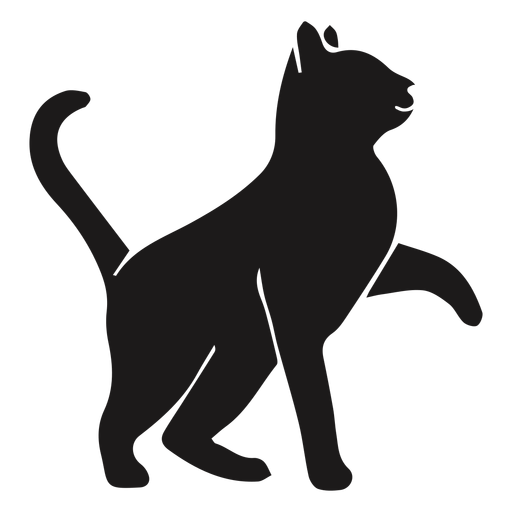 Cat looking up silhouette cat PNG Design