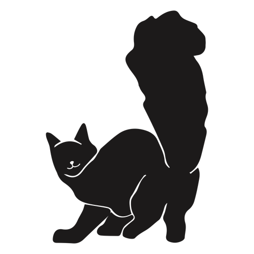 Cat showing tail animal silhouette PNG Design