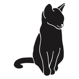 Gato sentado silhueta animal Desenho PNG