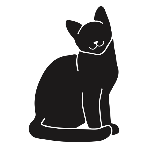Gato sentado silhueta gato Desenho PNG
