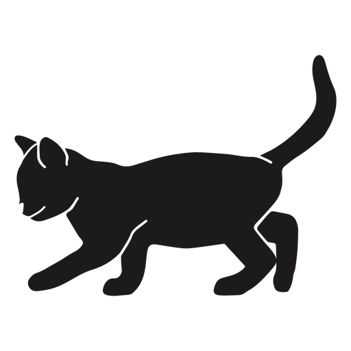 Cat stalking silhouette PNG Design