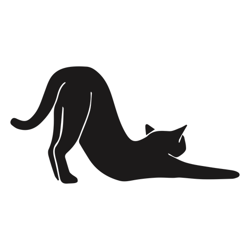 Gato esticar animal silueta Desenho PNG