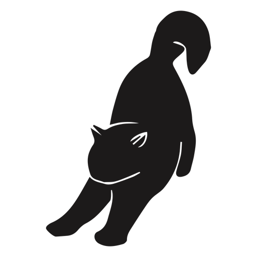 Cat stretching silhouette