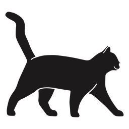 Gato andando silhueta gato Desenho PNG