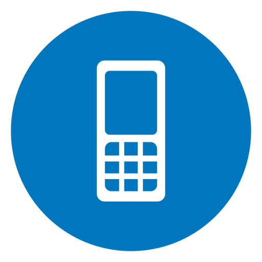 Blaues Symbol des Handys PNG-Design