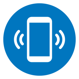 Celular tocando ícone azul Desenho PNG