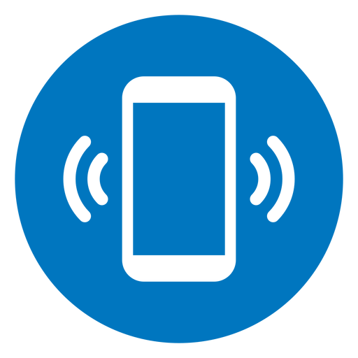 Cellphone ringing blue icon
