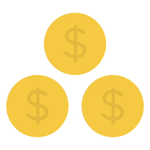 Ícone plano de moedas Desenho PNG