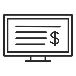 Computer screen stroke icon PNG Design