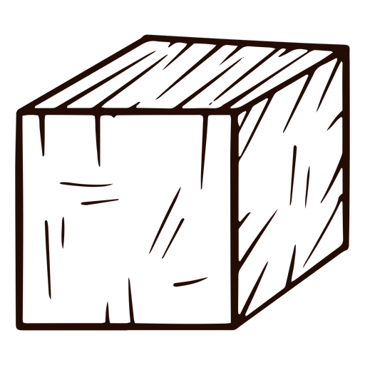 Dibujado a mano en forma de cubo
