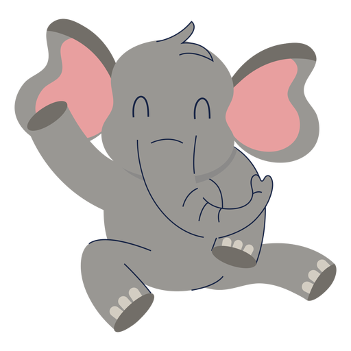 Cute elephant animal flat