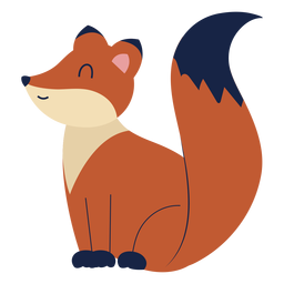 Cute Fox Animal Flat PNG & SVG Design For T-Shirts