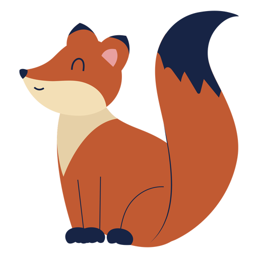 Cute fox animal flat PNG Design