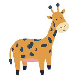 Animal bonito girafa plana Desenho PNG