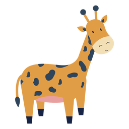 Lindo animal jirafa plana