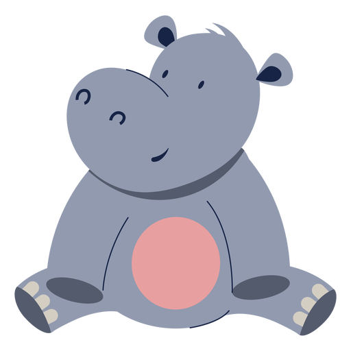 Plano animal lindo hipopótamo Diseño PNG