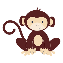 Mono lindo animal plano