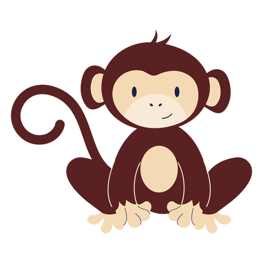 Cute monkey animal flat PNG Design