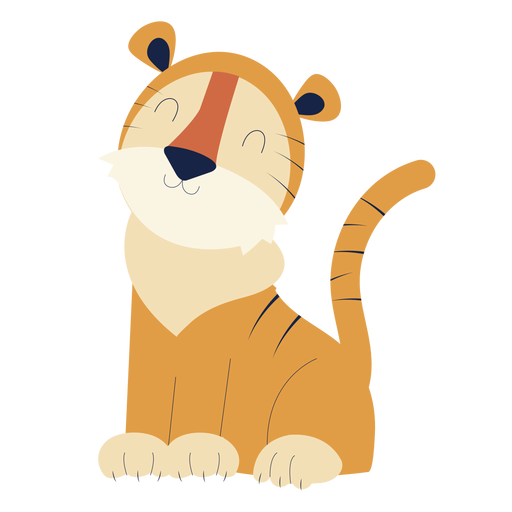 Nettes Tiger Tier flach PNG-Design