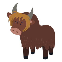 Cute yak animal flat PNG Design