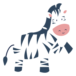 Lindo animal cebra plana Diseño PNG
