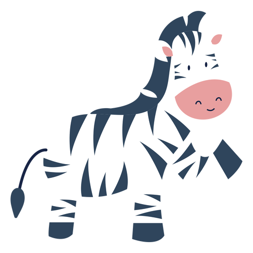 Animal bonito zebra plana Desenho PNG