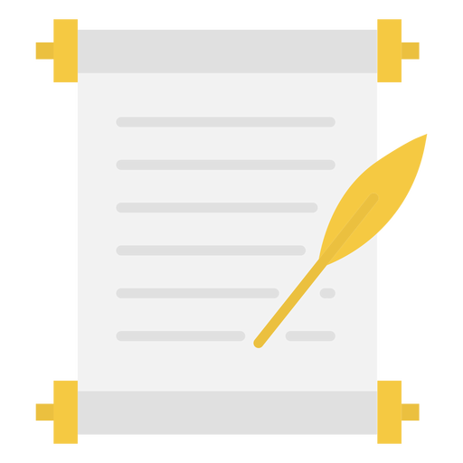 Icono plano de pluma de documento