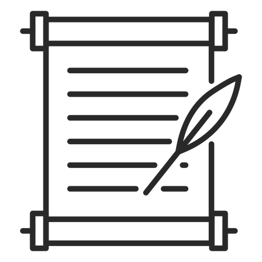 Document quill stroke icon PNG Design