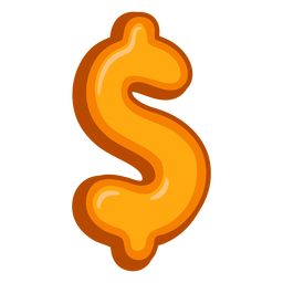 Símbolo de signo de dólar brillante Diseño PNG