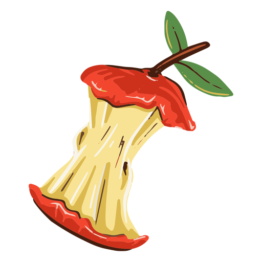 Eaten apple fruit illustration Transparent PNG & SVG vector file