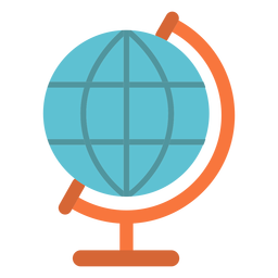 ícone plano do globo Desenho PNG