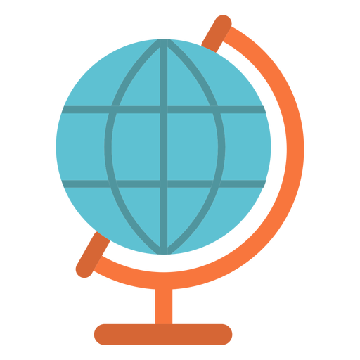 ícone plano do globo Desenho PNG