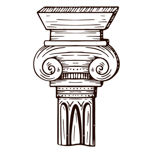 Coluna grega desenhada à mão Desenho PNG