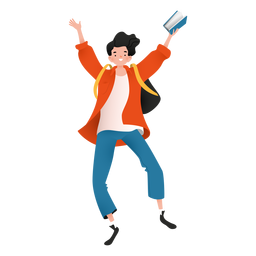 Homem feliz livro personagem Desenho PNG