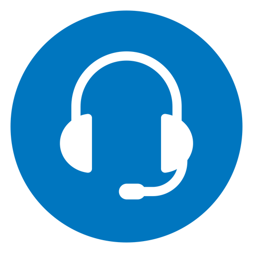 Blaues Symbol für Kopfhörer PNG-Design