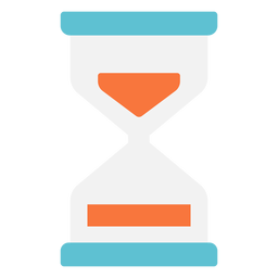 Icono plano reloj de arena Diseño PNG