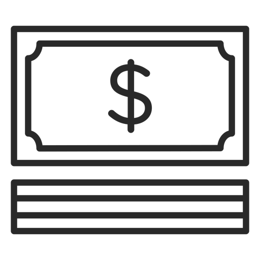 Geldschein-Strichsymbol PNG-Design