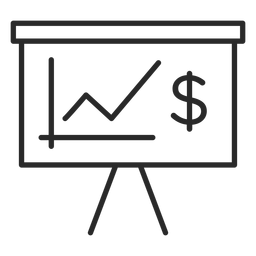 Ícone de traço do gráfico de dinheiro Desenho PNG