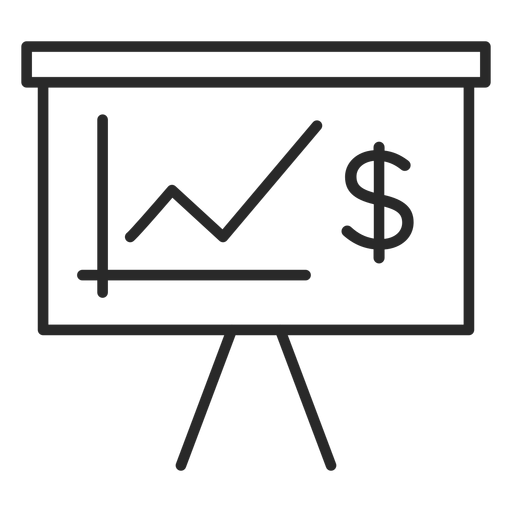 Ícone de traço do gráfico de dinheiro Desenho PNG