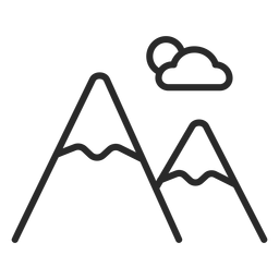 Mountains stroke icon PNG Design