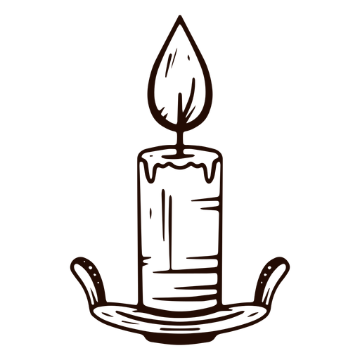 Old candle hand drawn PNG Design