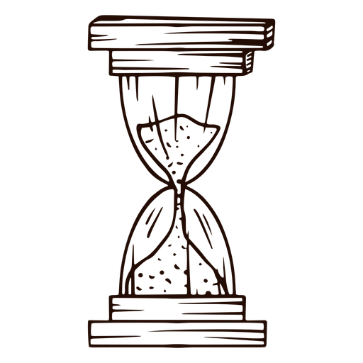 Old hourglass hand drawn PNG Design