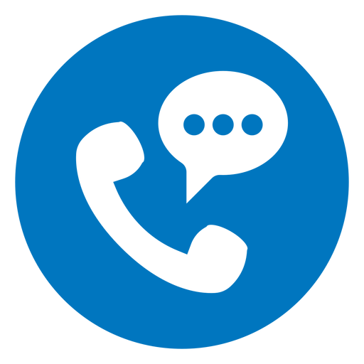 Ícone azul de conversa telefônica Desenho PNG