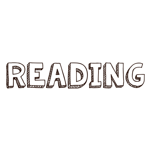 Reading school lettering PNG Design